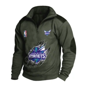Sport Fan Stand-up Collar Sweatshirt For Sport Lover HVN1244CH082025 - Army Green