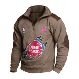 Sport Fan Stand-up Collar Sweatshirt For Football Lover HVN1244DP082025 - Brown