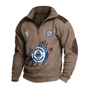 Sport Fan Stand-up Collar Sweatshirt For Football Lover HVN1244LAC082025 - Brown