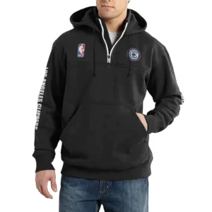 Sport Fan Casual Stand Up Collar Hoodie For Football Lover HVN1244LAC082025 - Black
