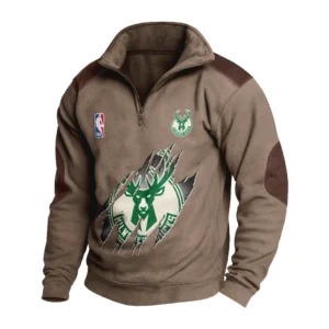 Sport Fan Stand-up Collar Sweatshirt For Football Lover HVN1244MB082025 - Brown