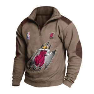 Sport Fan Stand-up Collar Sweatshirt For Football Lover HVN1244MH082025 - Brown