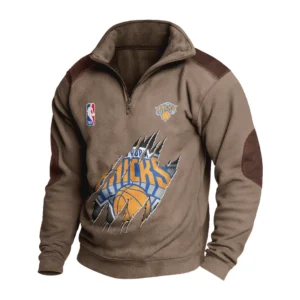 Sport Fan Stand-up Collar Sweatshirt For Football Lover HVN1244NYK082025 - Brown