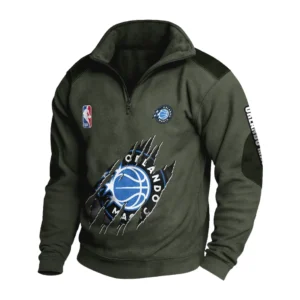 Sport Fan Stand-up Collar Sweatshirt For Sport Lover HVN1244OM082025 - Army Green