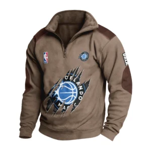 Sport Fan Stand-up Collar Sweatshirt For Football Lover HVN1244OM082025 - Brown