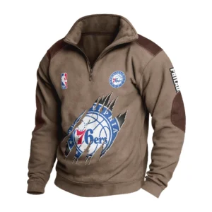 Sport Fan Stand-up Collar Sweatshirt For Football Lover HVN1244PH082025 - Brown