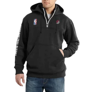 Sport Fan Casual Stand Up Collar Hoodie For Football Lover HVN1244PTB082025 - Black