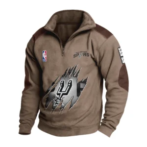 Sport Fan Stand-up Collar Sweatshirt For Football Lover HVN1244SAS082025 - Brown