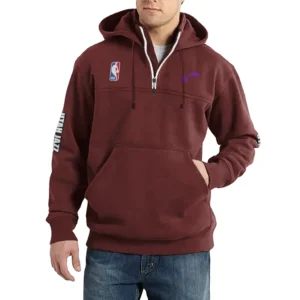 Sport Fan Casual Stand Up Collar Hoodie For Sport Lover HVN1244UJ082025 - Deep Red