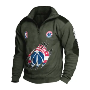 Sport Fan Stand-up Collar Sweatshirt For Sport Lover HVN1244WW082025 - Army Green