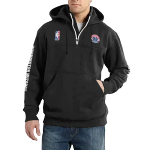 Sport Fan Casual Stand Up Collar Hoodie For Football Lover HVN1244WW082025 - Black