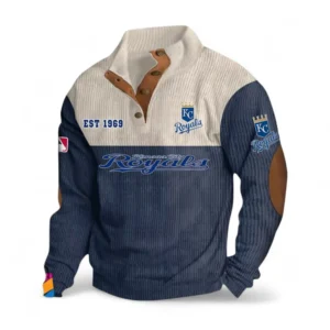 Baseball Fans Gift Men's Stand Up Collar Base Shirt, All Over Print Men's Mock Neck Base Layer For Sport Fan MLB145080525010-Navy Blue