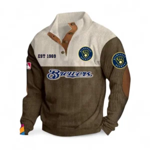 Baseball Fans Gift Men's Stand Up Collar Base Shirt, All Over Print Men's Mock Neck Base Layer For Sport Fan MLB145080525021-Brown