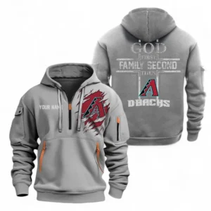 Baseball Fans Gift Hoodie Half Zipper, Hoodie Exclusive Logo For Sport Fan MLB147082125000-Grey
