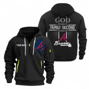Baseball Fans Gift Hoodie Half Zipper, Hoodie Exclusive Logo For Sport Fan MLB147082125001-Black