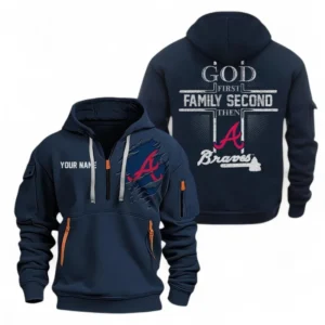 Baseball Fans Gift Hoodie Half Zipper, Hoodie Exclusive Logo For Sport Fan MLB147082125001-Navy