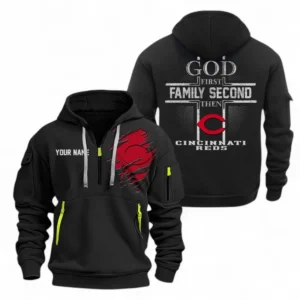 Baseball Fans Gift Hoodie Half Zipper, Hoodie Exclusive Logo For Sport Fan MLB147082125006-Black