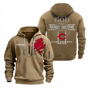 Baseball Fans Gift Hoodie Half Zipper, Hoodie Exclusive Logo For Sport Fan MLB147082125006-Khaki