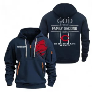 Baseball Fans Gift Hoodie Half Zipper, Hoodie Exclusive Logo For Sport Fan MLB147082125006-Navy