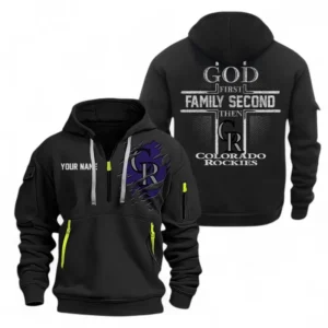 Baseball Fans Gift Hoodie Half Zipper, Hoodie Exclusive Logo For Sport Fan MLB147082125008-Black