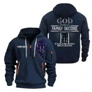 Baseball Fans Gift Hoodie Half Zipper, Hoodie Exclusive Logo For Sport Fan MLB147082125008-Navy
