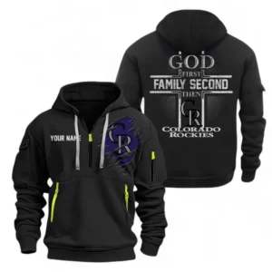 Baseball Fans Gift Hoodie Half Zipper, Hoodie Exclusive Logo For Sport Fan MLB147082125009-Black