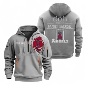 Baseball Fans Gift Hoodie Half Zipper, Hoodie Exclusive Logo For Sport Fan MLB147082125011-Grey