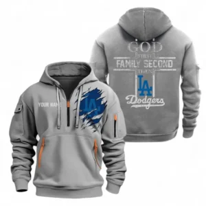 Baseball Fans Gift Hoodie Half Zipper, Hoodie Exclusive Logo For Sport Fan MLB147082125012-Grey