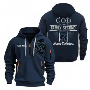Baseball Fans Gift Hoodie Half Zipper, Hoodie Exclusive Logo For Sport Fan MLB147082125013-Navy