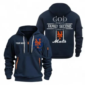 Baseball Fans Gift Hoodie Half Zipper, Hoodie Exclusive Logo For Sport Fan MLB147082125015-Navy