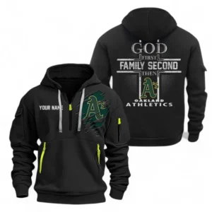 Baseball Fans Gift Hoodie Half Zipper, Hoodie Exclusive Logo For Sport Fan MLB147082125017-Black