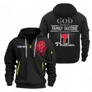 Baseball Fans Gift Hoodie Half Zipper, Hoodie Exclusive Logo For Sport Fan MLB147082125018-Black