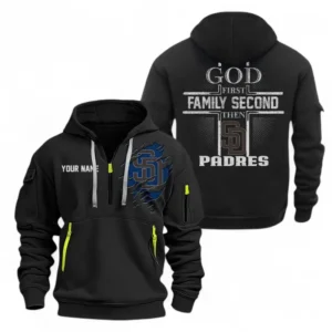 Baseball Fans Gift Hoodie Half Zipper, Hoodie Exclusive Logo For Sport Fan MLB147082125020-Black