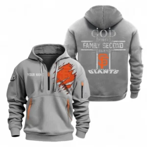 Baseball Fans Gift Hoodie Half Zipper, Hoodie Exclusive Logo For Sport Fan MLB147082125021-Grey