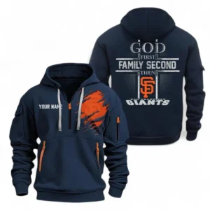 Baseball Fans Gift Hoodie Half Zipper, Hoodie Exclusive Logo For Sport Fan MLB147082125021-Navy