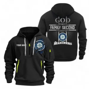 Baseball Fans Gift Hoodie Half Zipper, Hoodie Exclusive Logo For Sport Fan MLB147082125022-Black