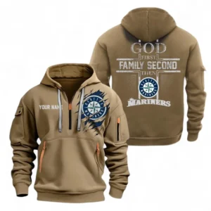 Baseball Fans Gift Hoodie Half Zipper, Hoodie Exclusive Logo For Sport Fan MLB147082125022-Khaki