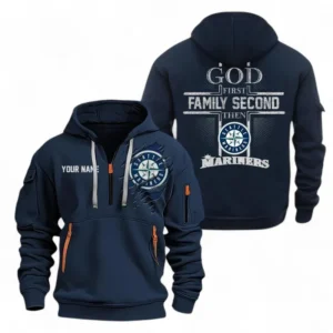 Baseball Fans Gift Hoodie Half Zipper, Hoodie Exclusive Logo For Sport Fan MLB147082125022-Navy