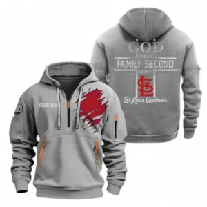 Baseball Fans Gift Hoodie Half Zipper, Hoodie Exclusive Logo For Sport Fan MLB147082125023-Grey