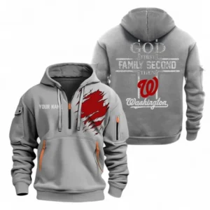 Baseball Fans Gift Hoodie Half Zipper, Hoodie Exclusive Logo For Sport Fan MLB147082125027-Grey