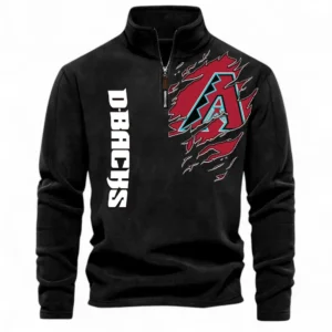 Baseball Fans Gift Half Zip Stand Up Collar Hoodie, Sweatshirt Exclusive Logo For Sport Fan MLB148080525111-Black