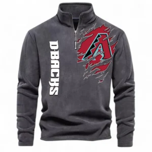 Baseball Fans Gift Half Zip Stand Up Collar Hoodie, Sweatshirt Exclusive Logo For Sport Fan MLB148080525111-Dark Gray