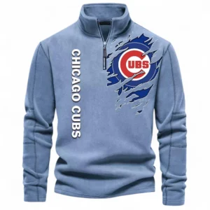 Baseball Fans Gift Half Zip Stand Up Collar Hoodie, Sweatshirt Exclusive Logo For Sport Fan MLB148080525115-Light Blue