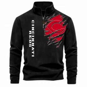 Baseball Fans Gift Half Zip Stand Up Collar Hoodie, Sweatshirt Exclusive Logo For Sport Fan MLB148080525117-Black