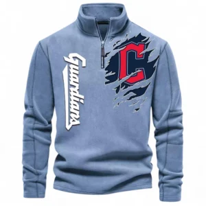 Baseball Fans Gift Half Zip Stand Up Collar Hoodie, Sweatshirt Exclusive Logo For Sport Fan MLB148080525118-Light Blue