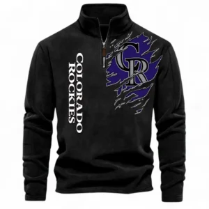 Baseball Fans Gift Half Zip Stand Up Collar Hoodie, Sweatshirt Exclusive Logo For Sport Fan MLB148080525121-Black