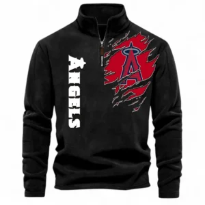 Baseball Fans Gift Half Zip Stand Up Collar Hoodie, Sweatshirt Exclusive Logo For Sport Fan MLB148080525123-Black