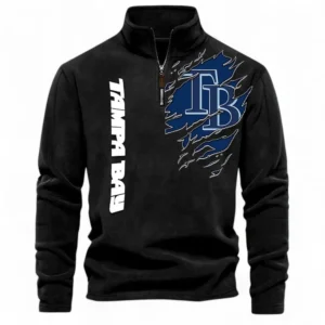 Baseball Fans Gift Half Zip Stand Up Collar Hoodie, Sweatshirt Exclusive Logo For Sport Fan MLB148080525137-Black