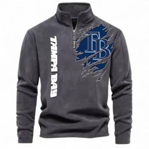 Baseball Fans Gift Half Zip Stand Up Collar Hoodie, Sweatshirt Exclusive Logo For Sport Fan MLB148080525137-Dark Gray