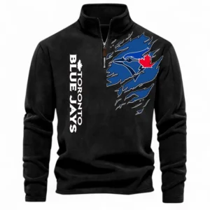 Baseball Fans Gift Half Zip Stand Up Collar Hoodie, Sweatshirt Exclusive Logo For Sport Fan MLB148080525138-Black